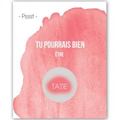 Carte à gratter Annonce de grossesse Aquarelle Tatie (8 x 10 cm)