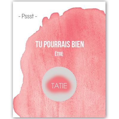 Carte à gratter Annonce de grossesse Aquarelle Tatie (8 x 10 cm)  par Les Boudeurs