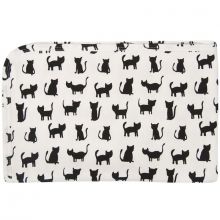 Couverture en coton noir et blanc Cats (75 x 100 cm)  par Trixie