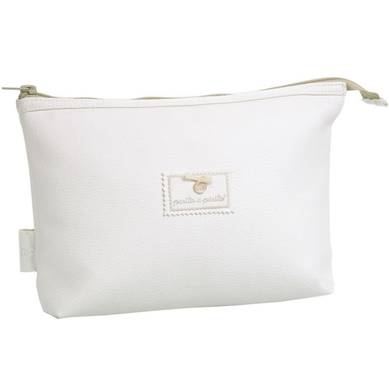 Trousse de toilette éco cuir blanche Pasito a pasito