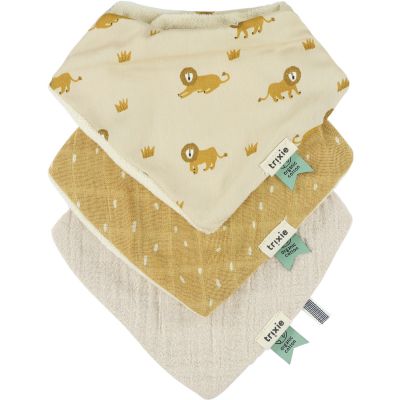 Lot de 3 bavoirs bandanas Lively Lion  par Trixie