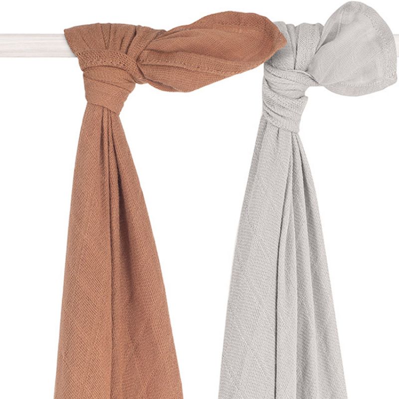 Lot de 2 maxi langes en bambou caramel (115 x 115 cm) Jollein