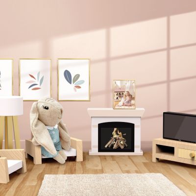 Salon pour maison de poupée avec lapin