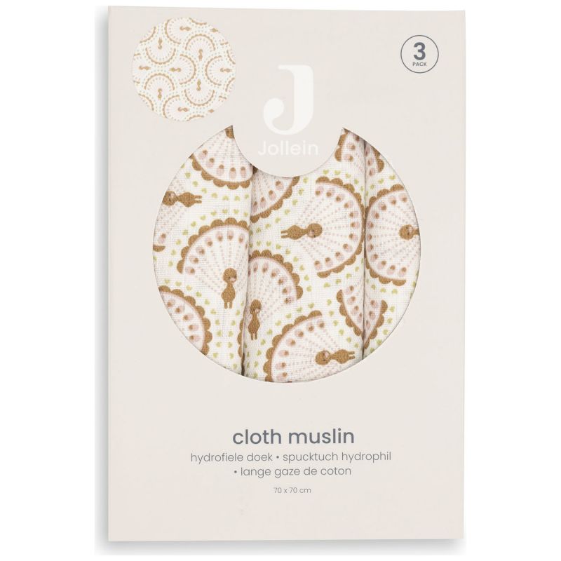Lot de 3 langes en gaze de coton Soft Plumes (70 x 70 cm) Jollein Packaging 6