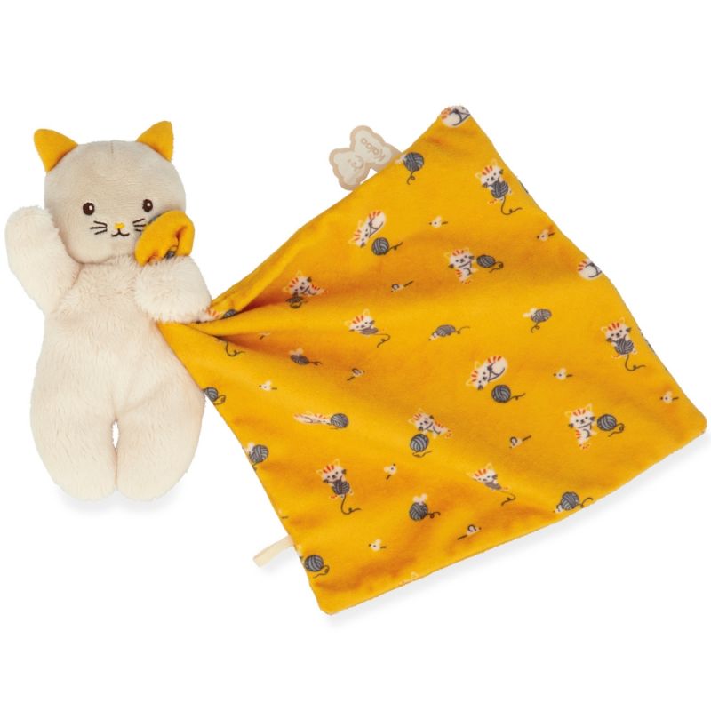 Doudou plat Chat jaune Kaloo