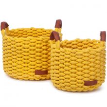Lot de 2 paniers de rangement Korbo jaune (28 x 20 cm)  par Kids Depot