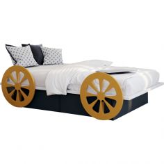 Lit roulotte coloris au choix (120 x 190 cm)