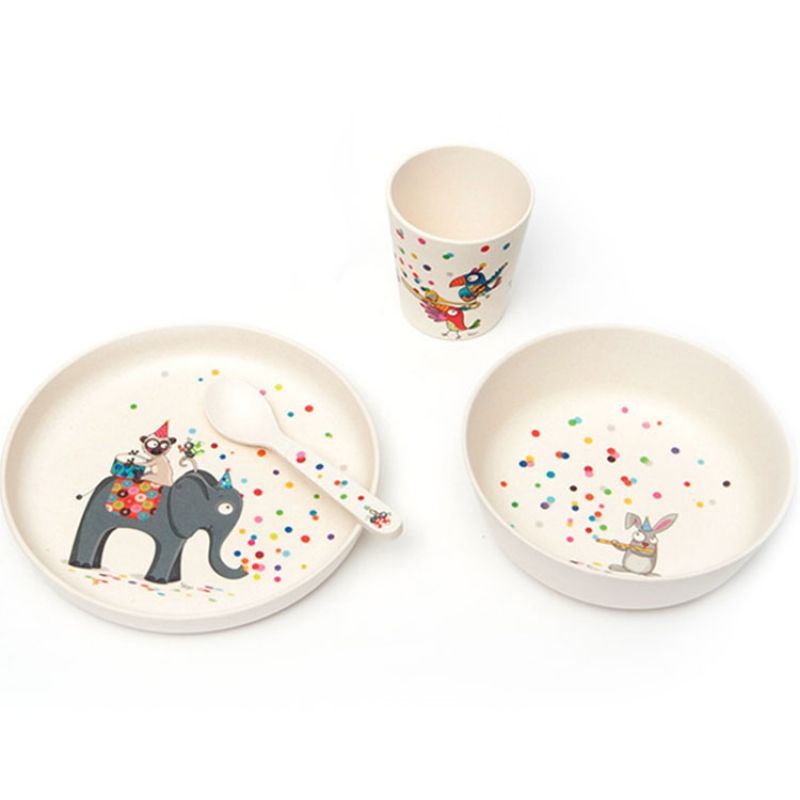 Coffret repas bambou confettis (4 pièces) Série-Golo