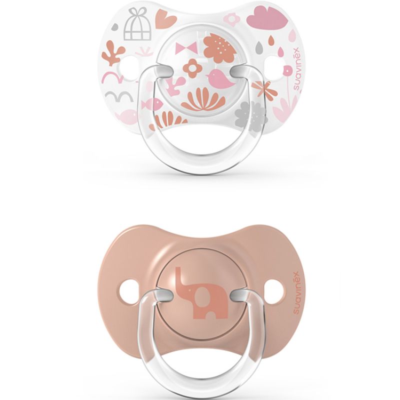 Lot de 2 sucettes symétriques SX PRO Memories rose corail (6-18 mois) Suavinex