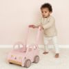 Chariot de marche voiture en bois rose  par Little Dutch