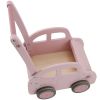 Chariot de marche voiture en bois rose  par Little Dutch