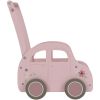 Chariot de marche voiture en bois rose  par Little Dutch