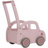 Chariot de marche voiture en bois rose  par Little Dutch