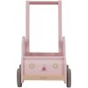 Chariot de marche voiture en bois rose  par Little Dutch