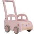 Chariot de marche voiture en bois rose - Little Dutch