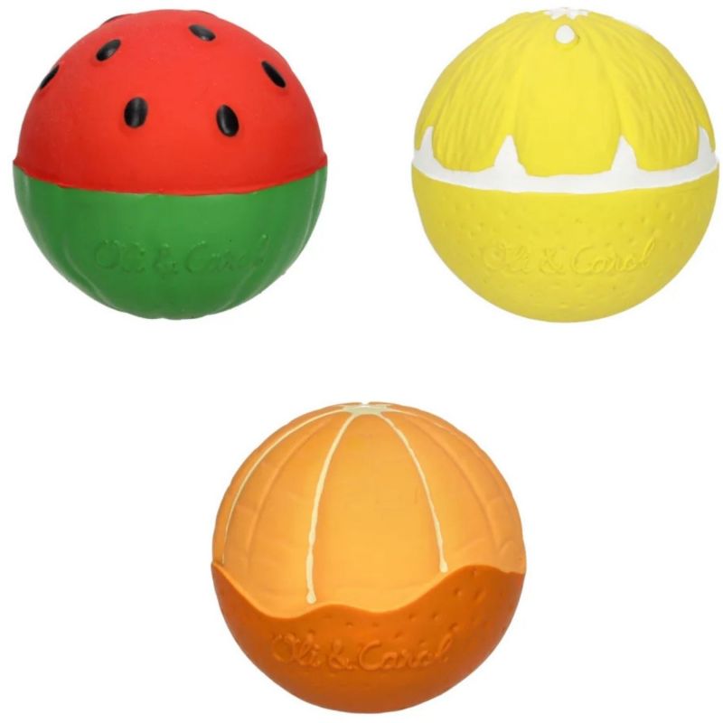 Set de 3 Balles sensorielles, de dentition et jouet de bain Fruit Salad Oli & Carol Produit 3