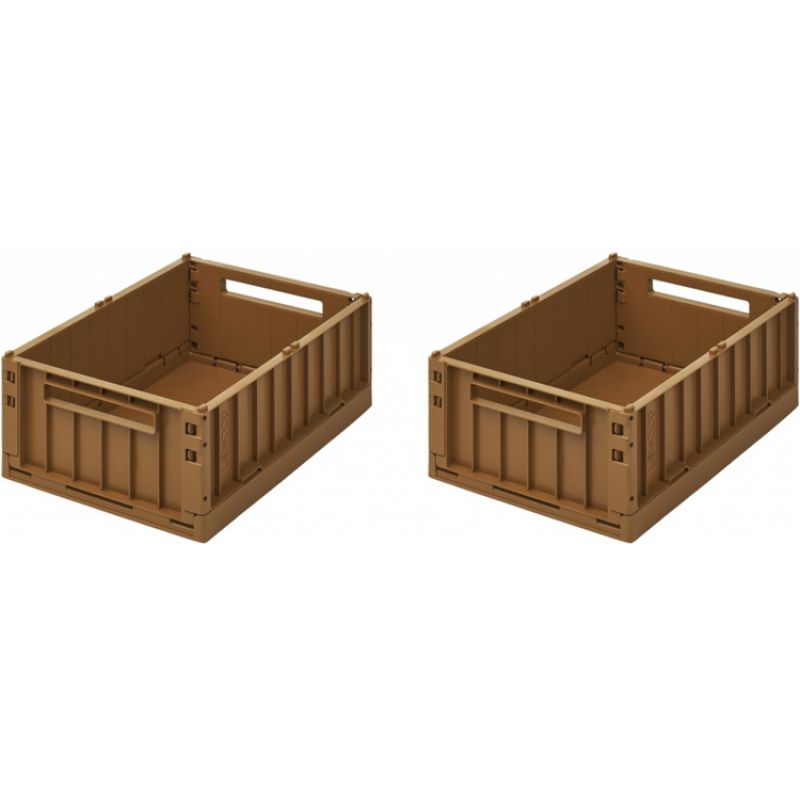 Lot de 2 caisses de rangement Weston M Golden caramel Liewood