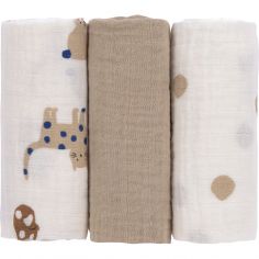 Lot de 3 langes Little Mateys bleu roi (60 x 60 cm) - Lässig 