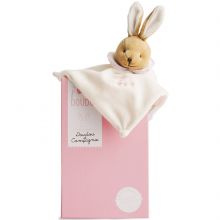 Doudou plat L'Original lapin rose (25 cm)  par Doudou et Compagnie
