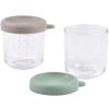 Lot de 2 pots de conservation en verre 250 ml gris et vert d'eau Béaba Produit 1