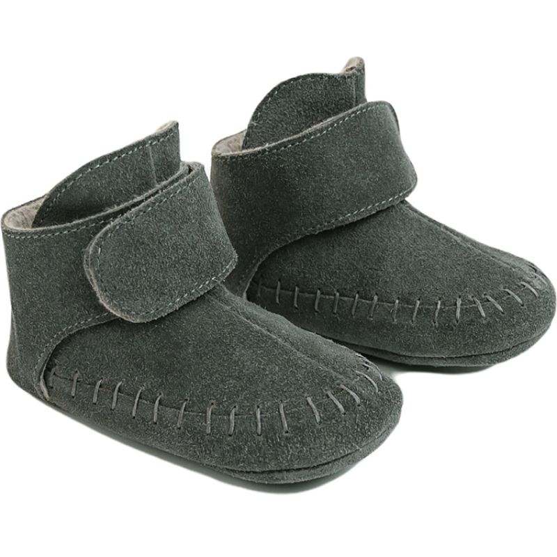 Bottines bébé en cuir Gunmetal (6-12 mois) Lodger