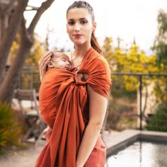 Echarpe de portage Sling tissée sans nœud Fauve