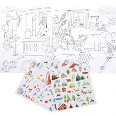 Cahier de coloriage avec 195 stickers L'explorateur