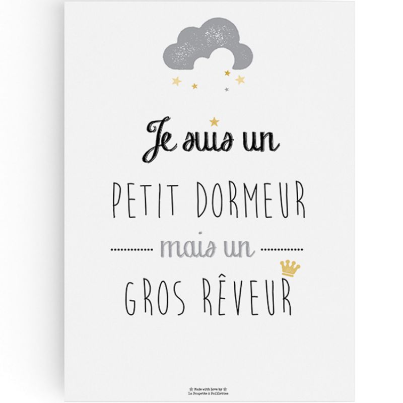 Affiche A3 Petit dormeur La Poupette à paillettes