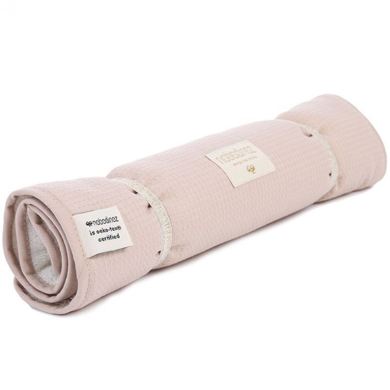 Tapis à langer Nomad Nid d'abeille Misty pink Nobodinoz