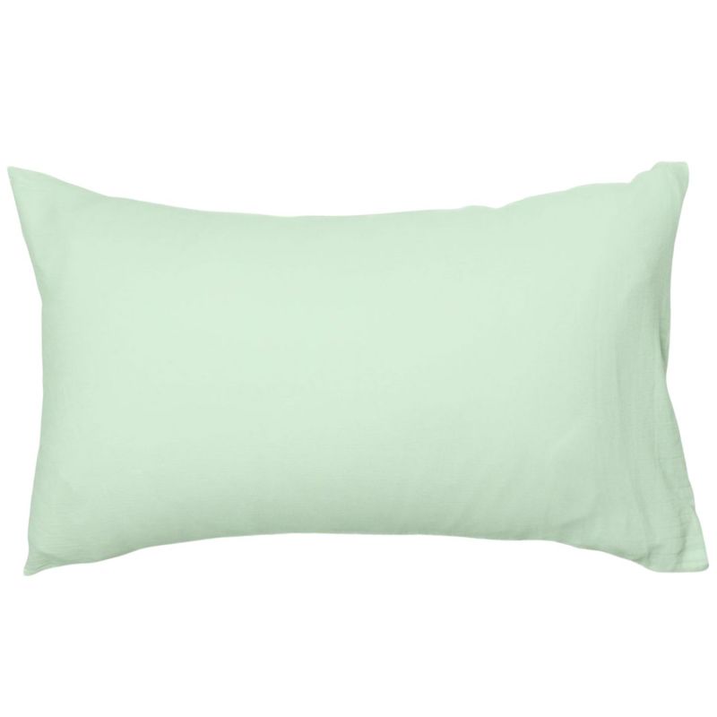 Taie d'oreiller pur coton bio Vert Aqua (40 x 60 cm) Kadolis Produit 1