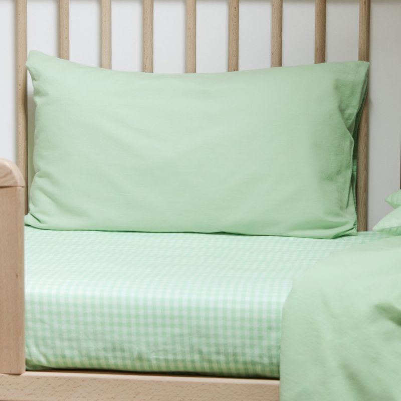 Taie d'oreiller pur coton bio Vert Aqua (40 x 60 cm) Kadolis Ambiance 4