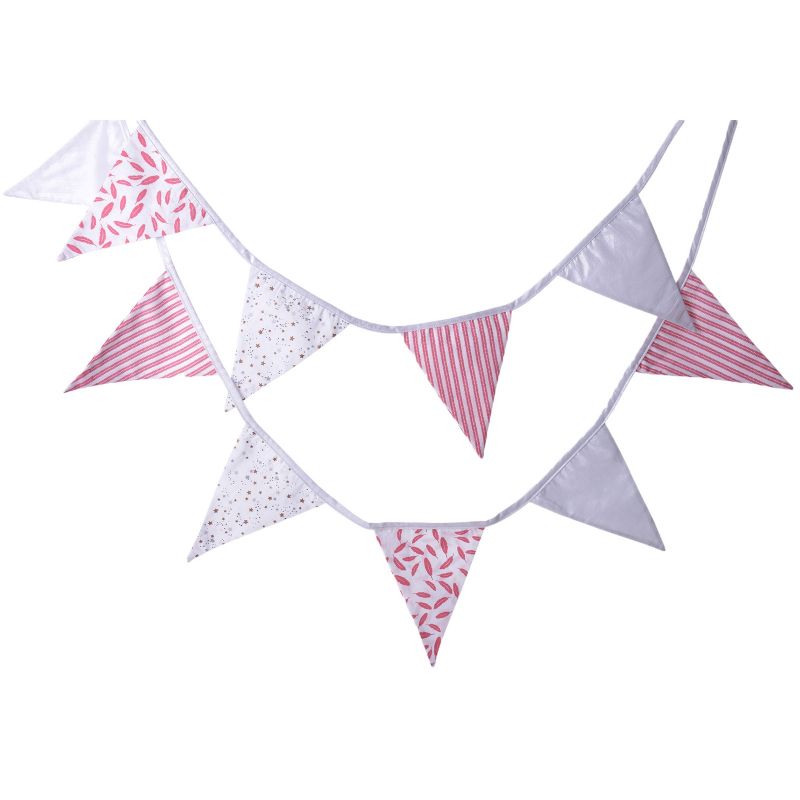 Guirlande de fanions rose Kikadu
