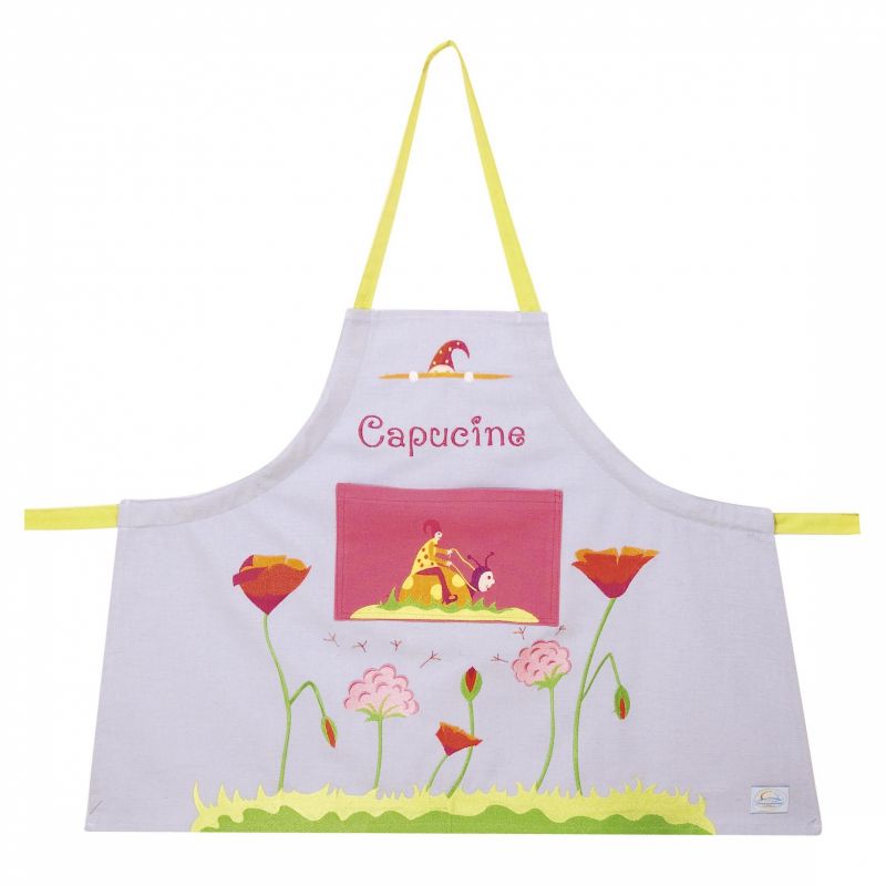 Tablier Coquelicot rouge personnalisable L'oiseau bateau