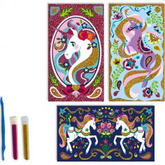 Cartes à pailleter Licornes Les ateliers du calme