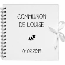 Album photo communion personnalisable blanc et noir (20 x 20 cm)  par Les Griottes
