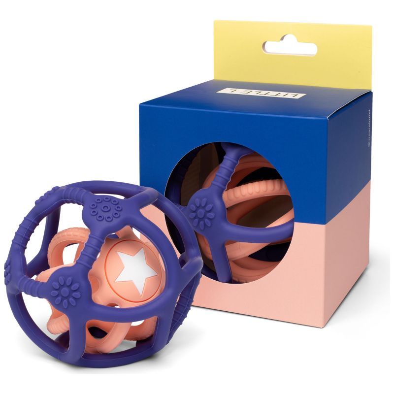 Lot de 2 balles sensorielles en silicone Bleu et rose Little L Packaging 6