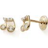Boucles d'oreilles Note de musique (or jaune 375°) - Baby bijoux