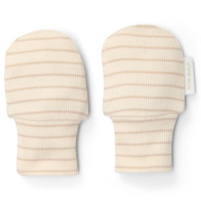Moufles anti-griffures Soft Beige Stripe (One Size) Little Dutch