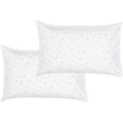 Lot de 2 taies d'oreiller en coton bio jaune or (40 x 60 cm) Lot de 2 taies d'oreiller en coton bio jaune or (40 x 60 cm)