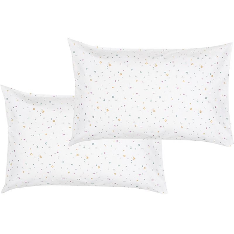 Lot de 2 taies d'oreiller en coton bio coeur (40 x 60 cm) P'tit Basile