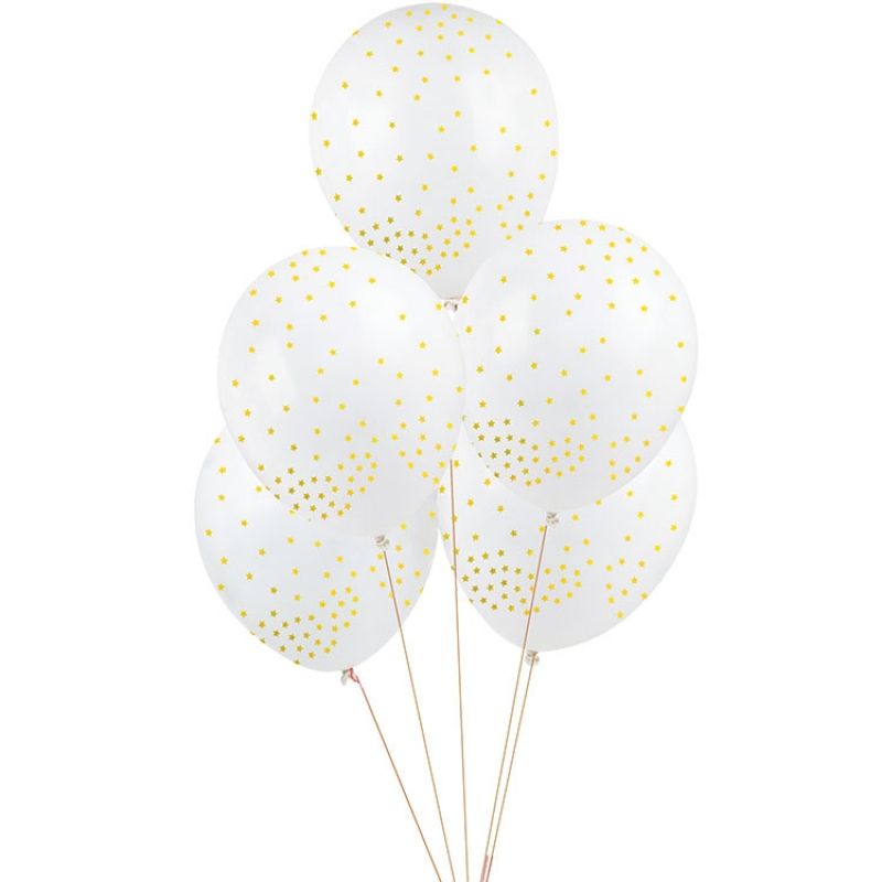 Ballons de baudruche étoiles dorées (5 pièces) My Little Day