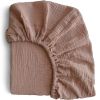 Drap housse en mousseline de coton Natural (120 x 60 cm) - Mushie