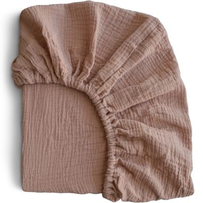 drap housse en mousseline de coton natural (120 x 60 cm)