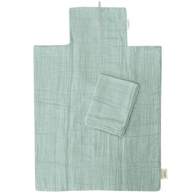 Tapis à langer nomade Vert amande (personnalisable) Les Griottes