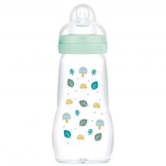 Biberon verre 260 ml Pattern fruit menthe - Tétine débit 2 - MAM