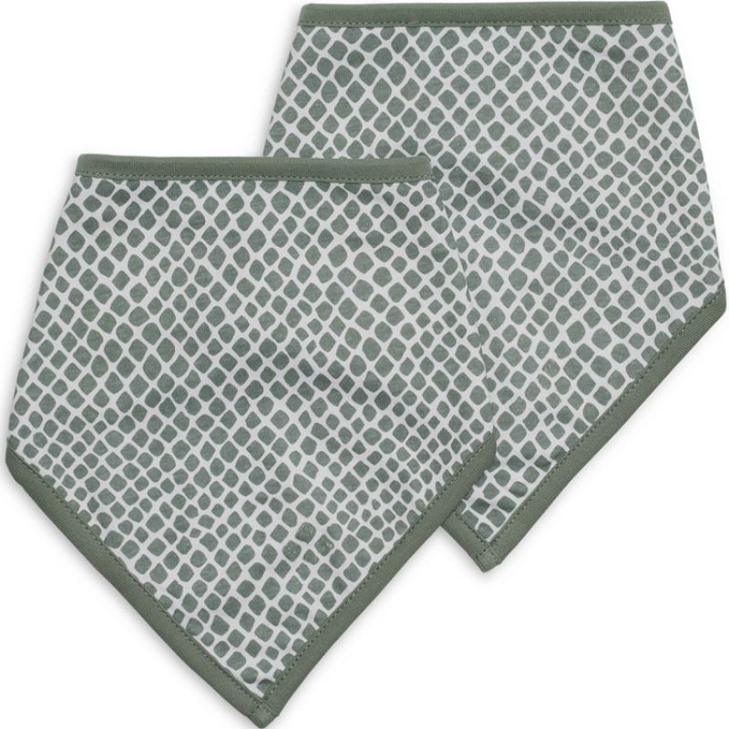 Lot de 2 bavoirs bandana Snake Ash green vert Jollein