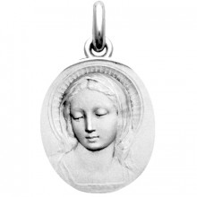 Médaille Vierge Amabilis (ovale) (or blanc 750°)  par Becker