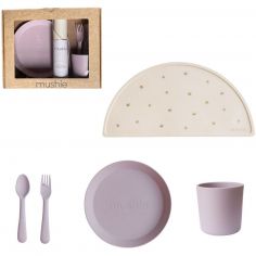 Coffret repas Round Soft Lilac (4 pièces) - Mushie
