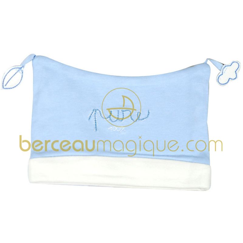 Bonnet nouveau-né bleu Naturel by Kaloo Kaloo