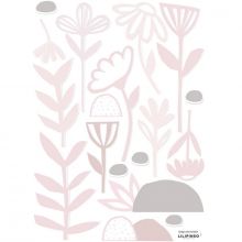 Stickers fleurs et feuillages rose clair (29,7 x 42 cm)  par Lilipinso